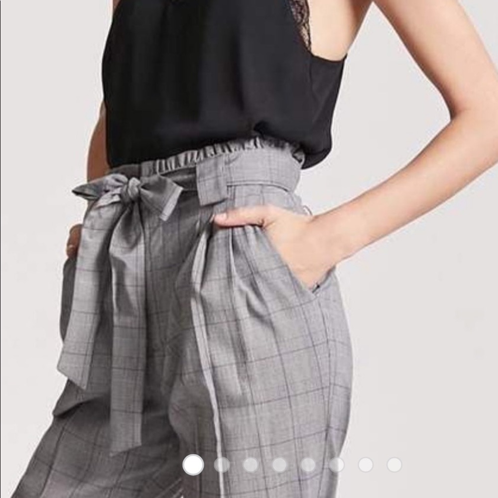 forever 21 plaid paper bag pants